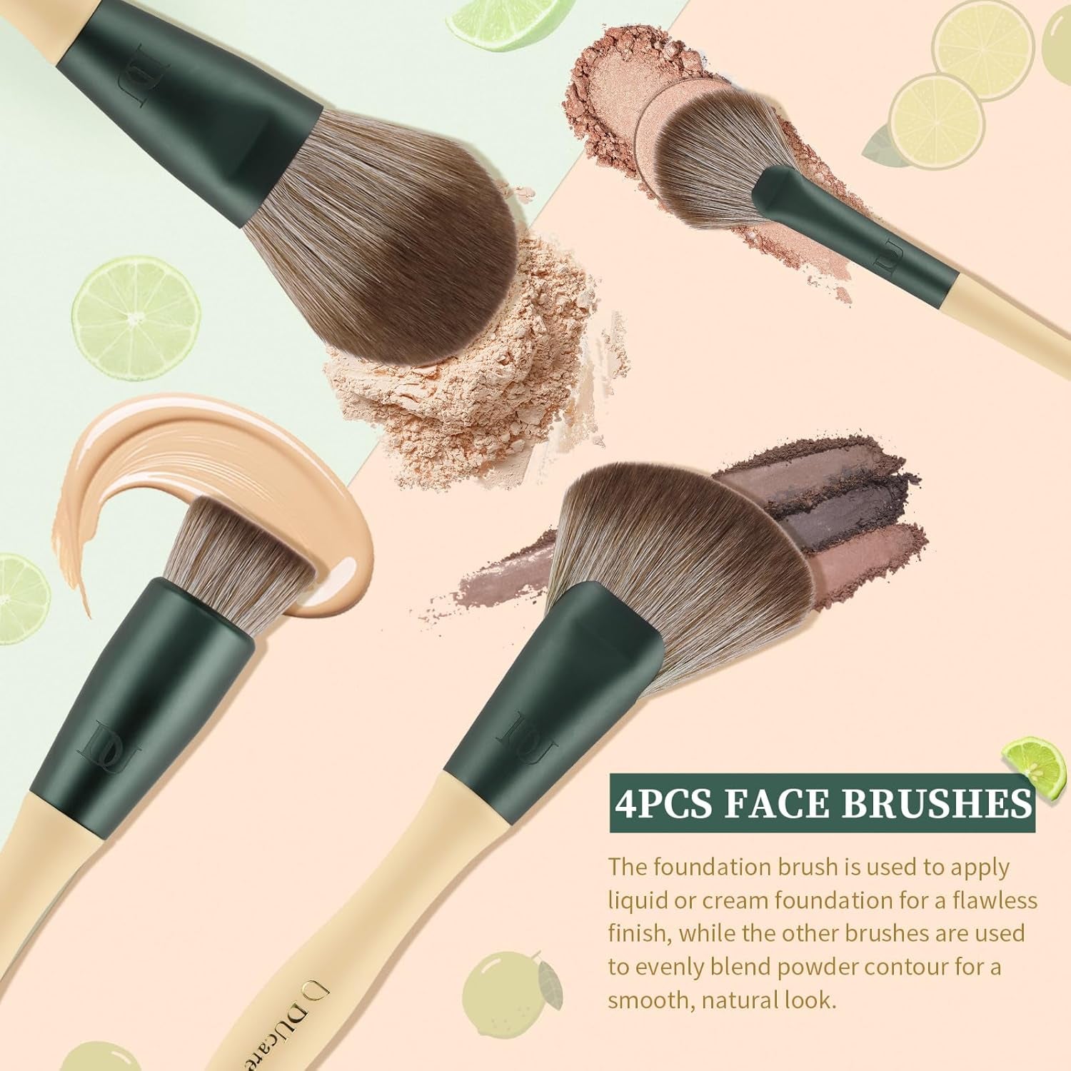 Makeup Gift Set 18Pcs,With 14Pcs Makeup Brushes Set 3Pcs Makeup Sponges 1PC Cosmetic Bag for Foundation Blending Powder Blush Concealers Eye Shadows